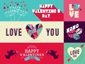 Happy Valentines Day web banner set