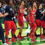 USA Women's Basketball Team sideline pic